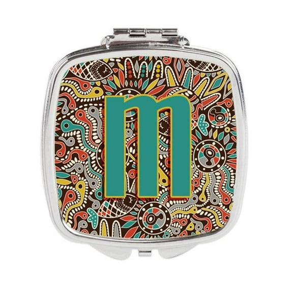 Carolines Treasures  Letter M Retro Tribal Alphabet Initial Compact Mirror