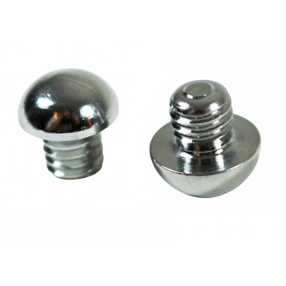 Renovators Supply Bright Chrome Plated Large Cabinet Door Hinge Finial Pair 3/16 in Kitchen Cabinet Hinge Finial w/Button Tip