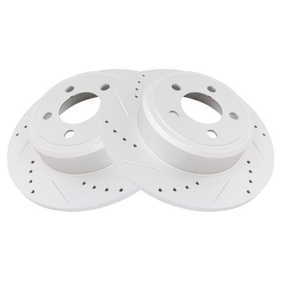 TRQ Rear Performance Brake Rotors Set Premium G-Coated Fits Select 2005-2021 Chrysler 300 2009-2022 Dodge Challenger 2006-2022 Charger 2005-2008 Magnum