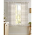 thumbnail image 4 of Beige Boho Sheer Curtains 54 Inch Length 2 Panels Set for Living Room/Bedroom, Vintage Ethnic Tribe Abstract Art Geometric Kitchen Curtains Grommet Semi-Sheer Curtains Window Treatments 42"x54"x2, 4 of 7