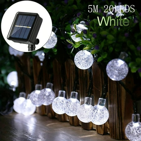 

Solar Crystal Globe String Lights 39.4ft 100LED Solar Lights for Outside 8 Lighting Modes Solar Powered Patio Lights for Garden Yard Porch Wedding Party Decor (White)
