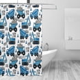 thumbnail image 2 of Rateoe Blue Excavator Shower Curtain - Fancy Bathroom Shower Curtain Sets - Waterproof Shower Curtain with Hooks with 12 Plastic Hooks 72x72 Inches, 2 of 5