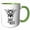 Green/White, variant on 3drose, Save the Bees with a Bee. Bold Black Lettering on White Background., 11oz Two-tone Black Mug