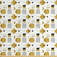thumbnail image 1 of Abstract Fabric by the Yard, Convex and Concave Shapes Stripes Pattern, Decorative Upholstery Fabric for Chairs & Home Accents, White Dark Yellow by Ambesonne, 1 of 4