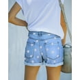thumbnail image 4 of ONLYSHE Folded Hem Jean Shorts for Women Mid Rise Ripped Stretchy Summer Denim Shorts Hot Pants, 4 of 5