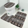 thumbnail image 2 of Brown Triangular Geometric Pattern Bathroom Rugs Sets 3 Piece,Toilet Cover Set,Absorbent Non Slip Bathroom Mats Sets with U-Shaped Contour Rug Toilet Rug Set, 2 of 5