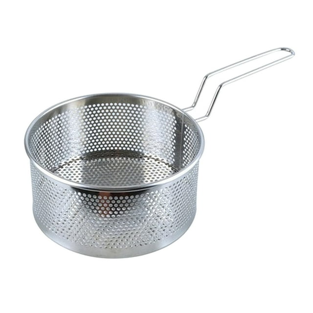 serony Stainless Steel French Fry Chips Basket Skimmer handle Net frying serving Strainer Kitchen Cooking Small