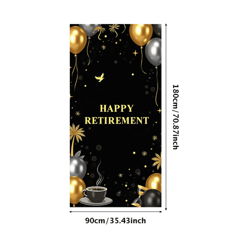 LUUFILx Retirement Backdrop Banner Blue Balloons Stars Decoration Party Supplies Celebration Background Happy Retirement New Journey Photography Props Decorations
