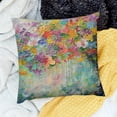 thumbnail image 2 of BANET Rainbow Floral Square Throw Pillow Covers, Watercolor Flowers Decorative Couch Pillowcase with Hidden Zipper, Print Throws Cushion Cover for Bed Sofa 18x18in, 2 of 5