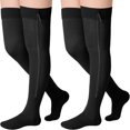 thumbnail image 1 of QJUHUNG 2 Paires Bas de Compression à Fermeture Éclair Cuisse 20-30 mmHg Bas de Compression Bout Fermé Bas de Compression Cuisse, 1 of 6