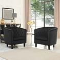 thumbnail image 2 of Modern Contemporary Urban Design Living Room Lounge Club Lobby Armchair Accent Chair, Set of Two, Velvet Fabric, Black, 2 of 5