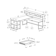 Monarch Specialties Computer Desk, Home Office, Corner, L Shape, Work, Laptop, Brown Laminate