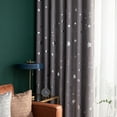 thumbnail image 4 of Cortina de 2 piezas con estrella plateada caliente y Luna opaca completa dormitorio sala de estar ai TOMSHOO Gris, 4 of 7