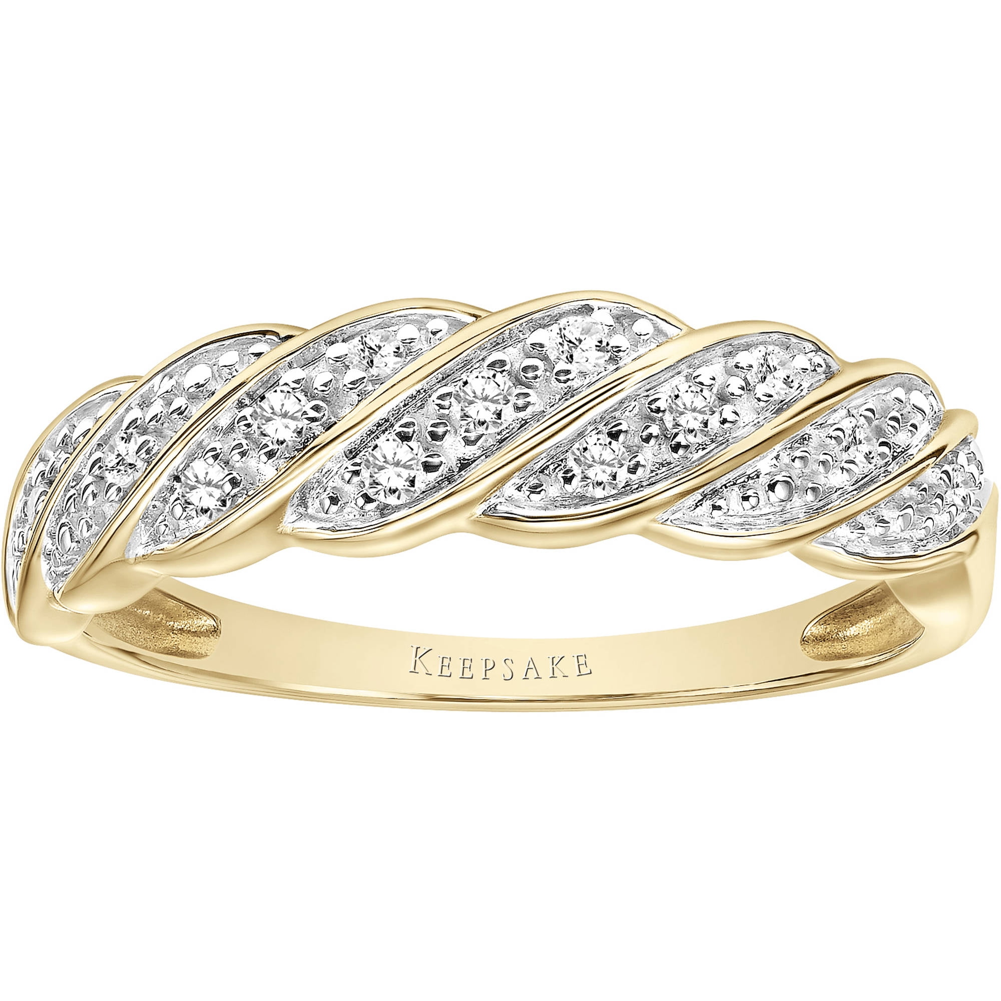 Keepsake Eternal 1/10 Carat T.W. Diamond 10kt Yellow Gold Band