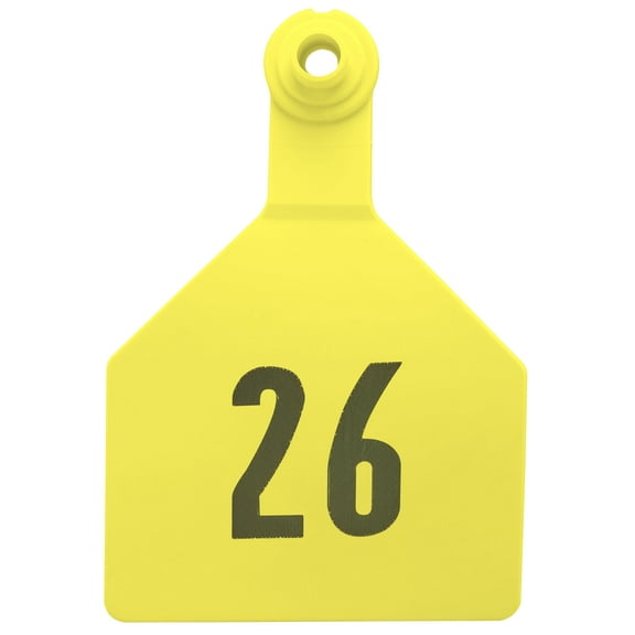Stockman 2-Piece Numbered Cow Tag, Yellow Number: 51-75