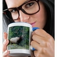thumbnail image 2 of 3drose, Rocky Mountain Bull Elk, Alberta, 15oz Two-tone Blue Mug, 2 of 6