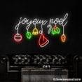 thumbnail image 3 of Glowneon Joyeux Noel Neon Sign, Joyeux Noel LED Sign, Christmas Ball Bell Santa Hat Candy Cane Sign, 3 of 5