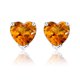 thumbnail image 1 of JeenMata Hermosos Aretes Tipo Botón con Corte de Corazón de 1 Quilate, Citrino (Piedra Natal de Noviembre) en Baño de Oro Blanco de 18 K sobre Plata, 1 of 5