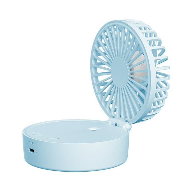 mmirethe Ventilateur de Brumisation d'Eau Humidificateur de Climatiseur USB Lumière de Nuit Refroidissement Portable Trois Vitesses Réglables Ventilador Bleu