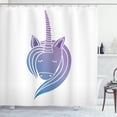 thumbnail image 1 of Ambesonne Unicorn Shower Curtain, Animal Doodle, 69"Wx70"L, Lavender and Blue, 1 of 3