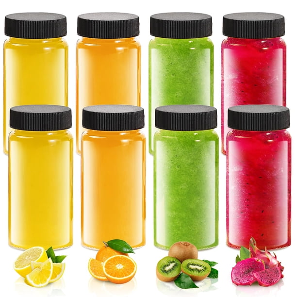 Botella de vidrio Jarsoph transparente de 60 ml con tapas a prueba de fugas, paquete de 8