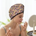 thumbnail image 3 of Yiaed Halloween Pumpkin Print Hair Cap with Button,Coral Fleece Hair Towel Wrap for Women Wet Hair,Quick Dry Turban for Wet Hair Long Thick Hair, 3 of 5