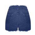thumbnail image 6 of RYRJJ Jean Shorts for Women High Waisted Trendy Stretchy Distressed Y2K Streetwear Denim Shorts Raw Hem Casual Summer Short Jean with Pockets (Dark Blue,L), 6 of 8