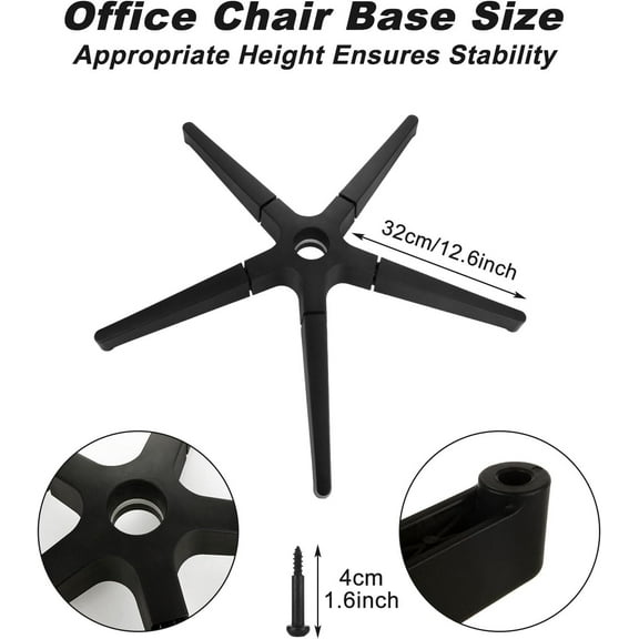 Heavy Duty Office Chair Base Replacement, 2200 lbs Capacity, 28 Inch Metal Base with  Caster and Gas Cylinder