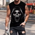 thumbnail image 6 of adaychics Men Skull Tank Top Gothic Novelty Graphic Tank Top Sleeveless Workout Shirt for Streetwear Holiday Party, 6 of 7
