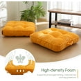 thumbnail image 4 of Washable Floor Pillow Cushion for Adults, Meditation Cushion Pillow, Large Square Floor Sitting, Removable Tufted Corduroy Cover, for Tatami Living Room or Yoga, 22x22 Inch, 2Pack, Machine Washable, 4 of 14