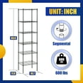thumbnail image 7 of YRLLENSDAN Skinny Shelf for Small Space 6 Tier Narrow Shelving Unit 17Lx12W Height-Adjustable NSF-Certified Metal Wire Shelving Rack Kitchen Tool Utility Shelves 6 Shelf Storage Rack,Black, 7 of 7