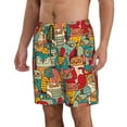 thumbnail image 2 of Kll Funny Owl Bird Men'S Casual Summer Beach Shorts Hawaiian Shorts With Pockets-3x-Large, 2 of 9