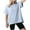 Blue, variant on Kaemgyyd Girls Athletic Shirts Short Sleeve Asymmetrical Hem Sports Tops Loose Crew Neck Solid Color Tees for Childs Teens