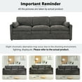thumbnail image 4 of Euroco Modern 3-Seater Chenille Sofa with Double-Layered Cushions, Ergonomic Armrests & Detachable Lumbar Pillows, Upholstered Couch for Living Room or Office, 4 of 7