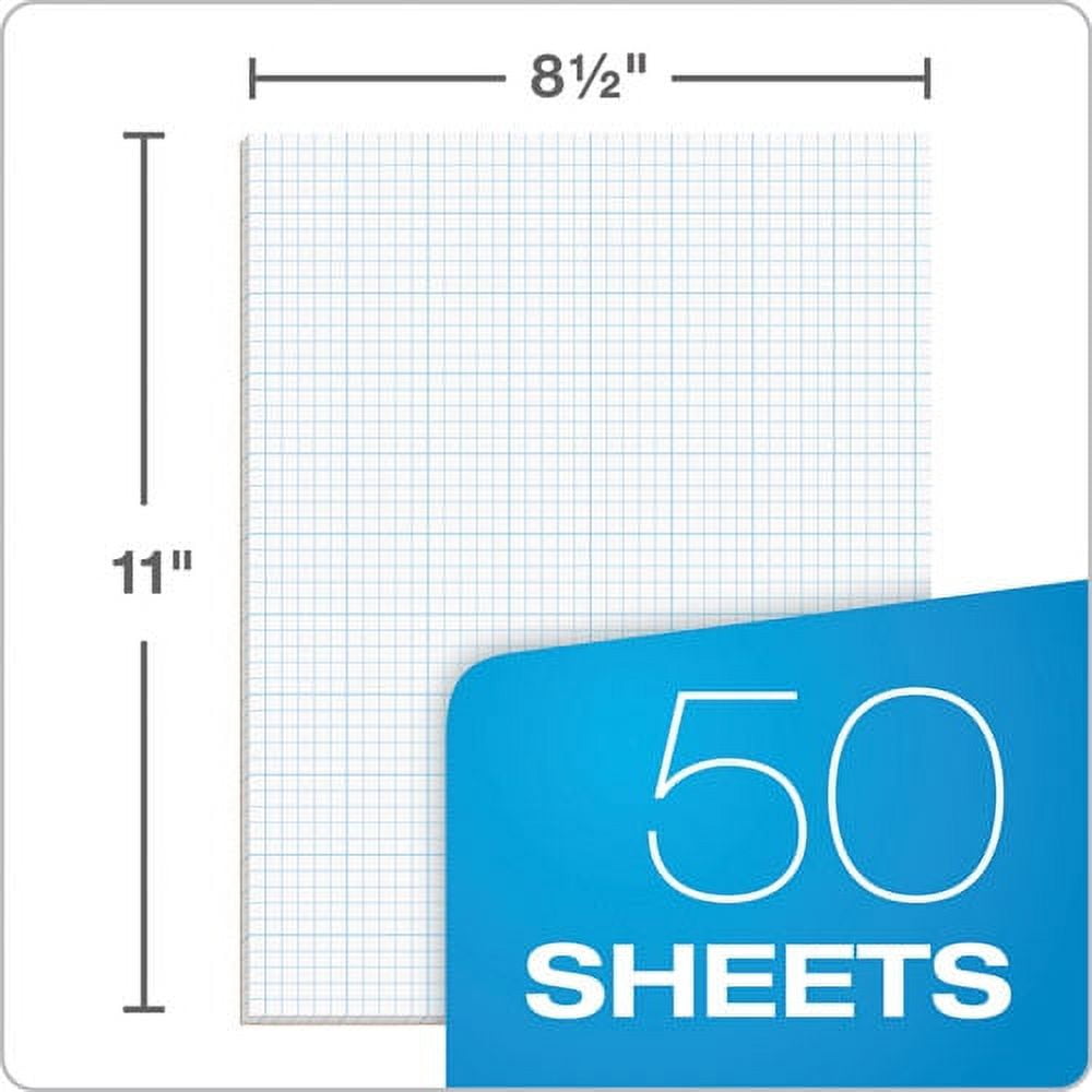 "Cross Section Pads, Cross-Section Quadrille Rule (10 Sq/in, 1 Sq/in), 50 White 8.5 X 11 Sheets | Bundle of 2 Pads"
