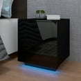 Ktaxon Compact Room 2Drawer Nightstand with RGB LED, High Gloss Black