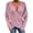 Pink, variant on Women's Cross-Front V-Neck Sweater, Long-Sleeve Wrap-Style Knit Pullover, Oversized Loose-Fit Casual Top, Fall/Winter Elegant Sweater Beige L