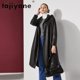 thumbnail image 2 of Gabardina de piel de oveja auténtica de Tayikistán para mujer 2024, chaqueta auténtica, cortavientos largo, chaquetas de gran tamaño con capucha, 2 of 5