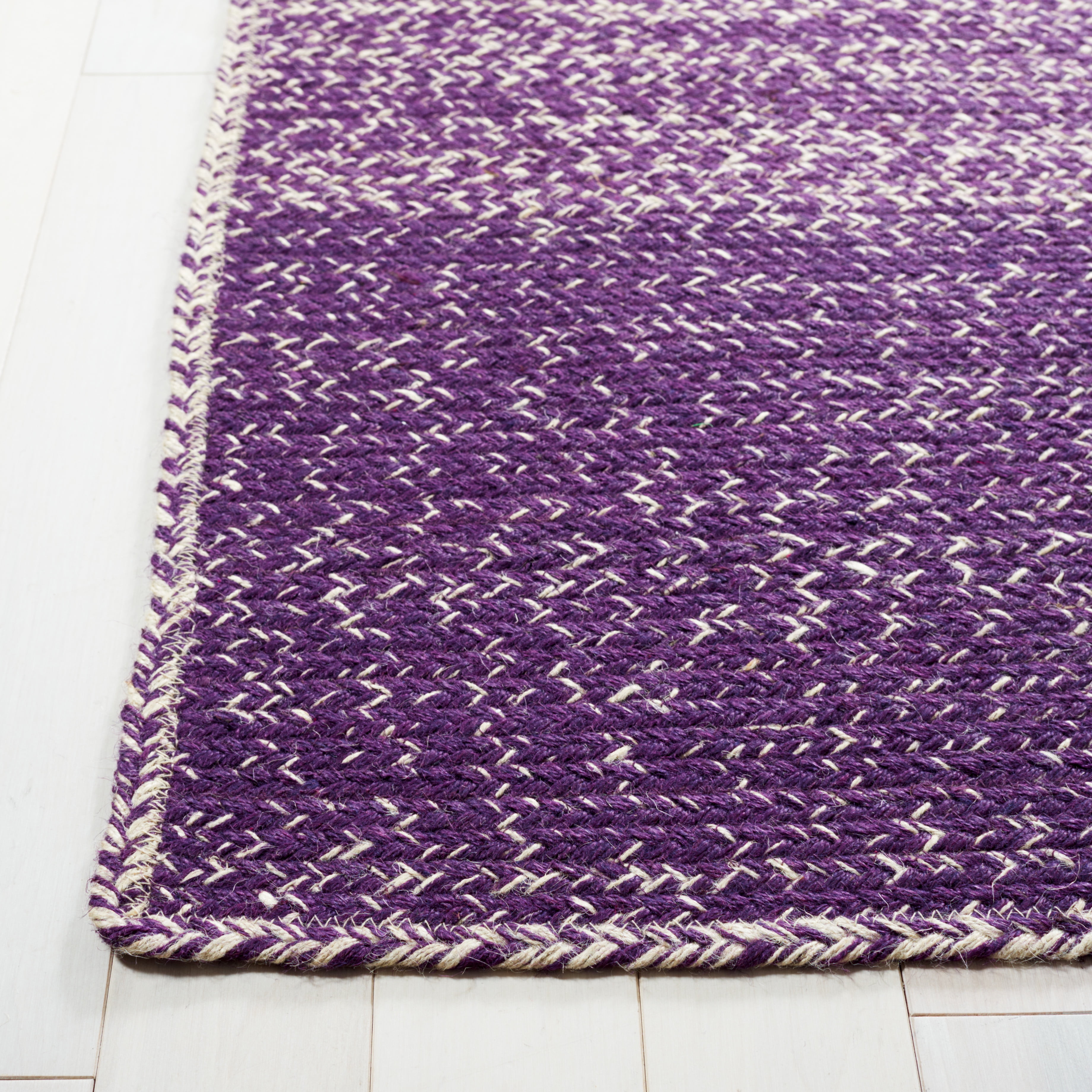 SAFAVIEH Natural Fiber Arda Gradient Area Rug, Natural/Purple, 6' x 6' Square