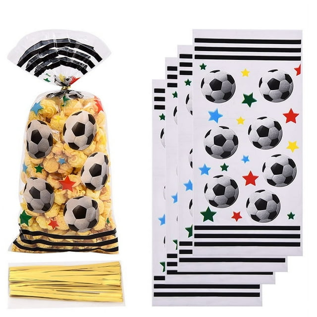 Nvzi 150 bolsas de celofán con lazos retorcidos para regalos de fiesta, dulces, repostería, tartas, bodas, cumpleaños (estilo C)