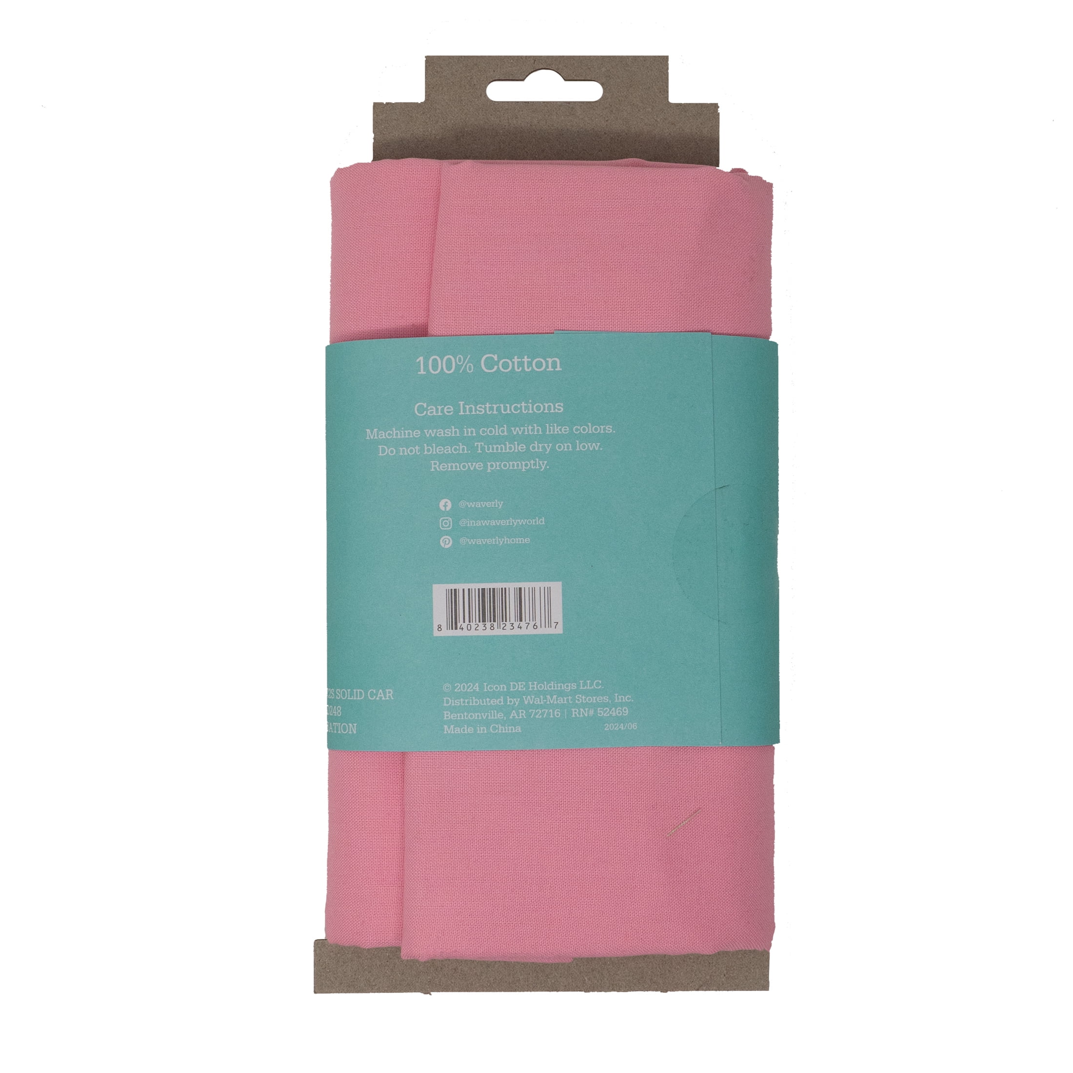 (2 pack) Waverly Inspirations 2 Yard Cut 100% Cotton Solids Fabric, Carnation, 44" Wide for Quilting & Sewing