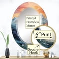 thumbnail image 3 of Designart "Sharp Peaks The Colorful Mountains III" Cottage Round Wall Mirror - Landscapes Oval Printed Decorative Oversized Mirror - Multiple Color Options, 3 of 4