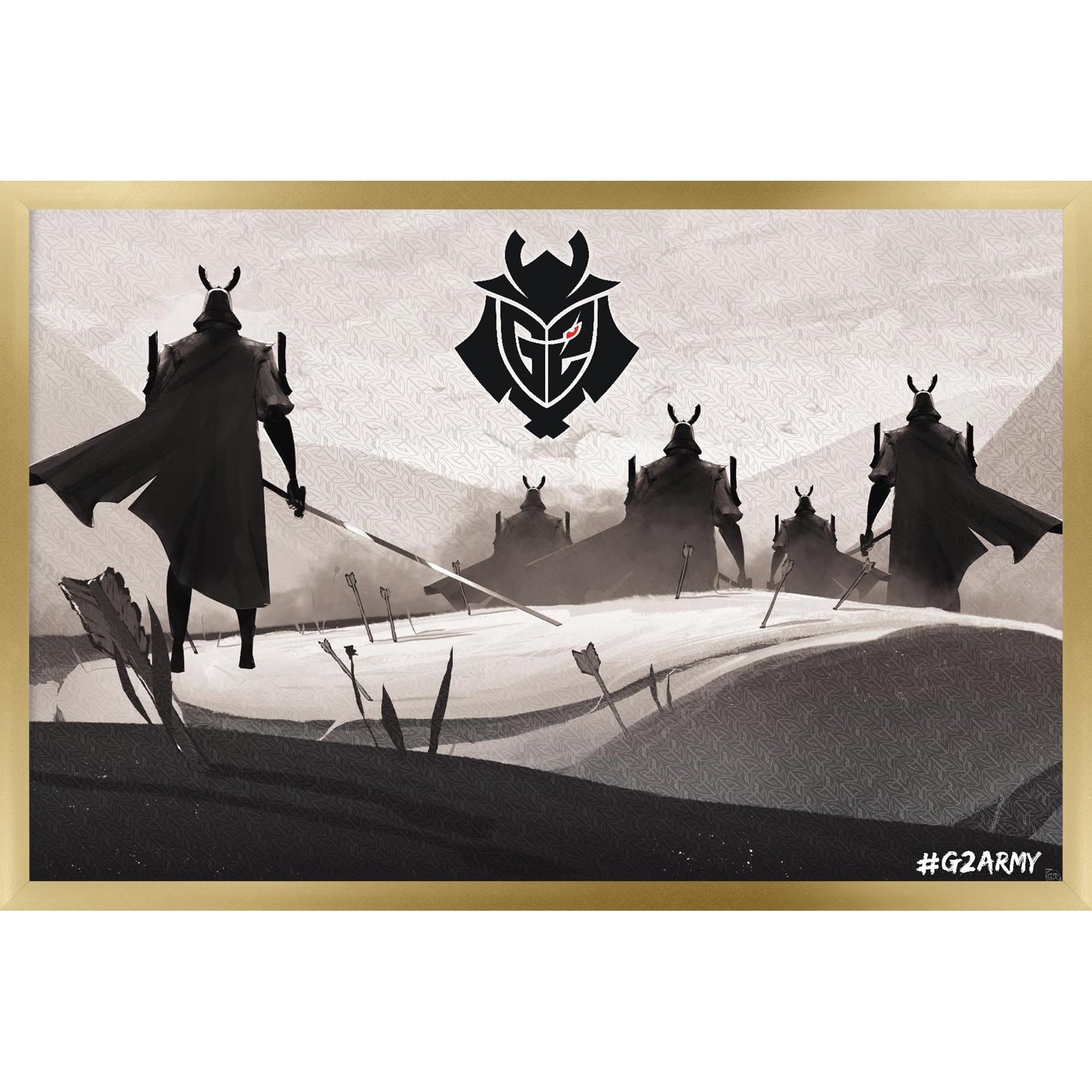 G2 Esports - Samurai Wall Poster, 14.725" x 22.375" Framed