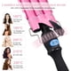 thumbnail image 2 of Rizador de Pelo | Rizador De Cabello Ondas Cerámica Triple Barriles | 25mm Ondulador De Pelo con Cabello Medio Largo | Temperatura Ajustable | con Pantalla LCD y 1 Guante | para Casa y Viaje(Rosa), 2 of 5