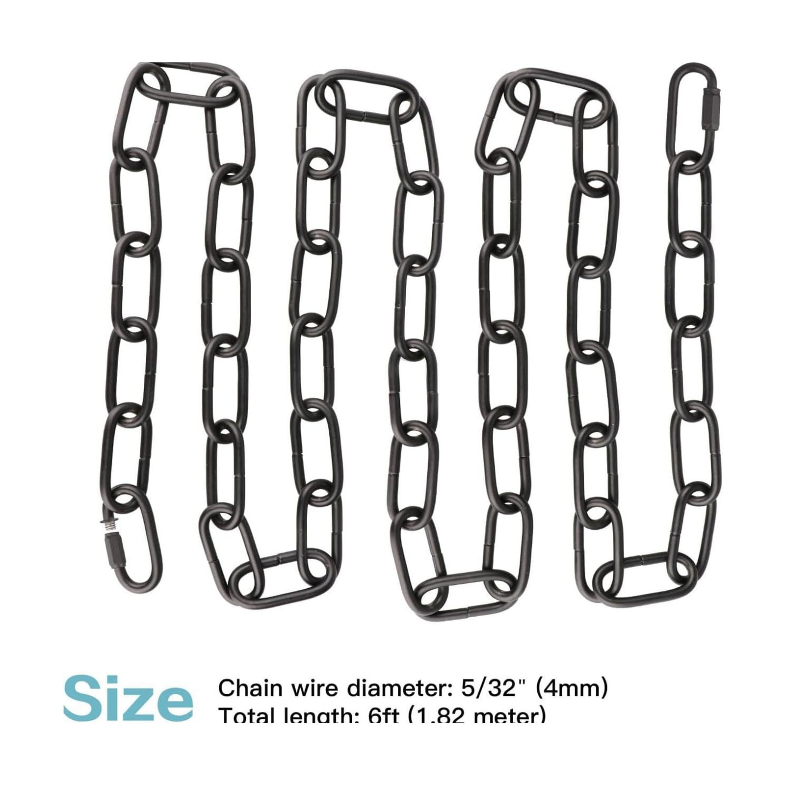 6 Feet Lighting Chain with Connection Locks Metal Pendant Chandelier Chain for Light Fixture, Swag Lamp