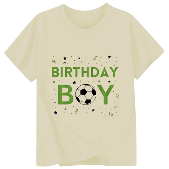 Toddler Boys Birthday T-Shirt Soccer Printed Short Sleeve Tshirt Summer Cute tee