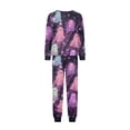 thumbnail image 4 of Halloween Pajamas, Pastel Tie Dye Matching Family Pajamas Pink Purple Ghost Print Long Sleeve Two Piece Pajama Set Soft Sleepwear Nightwear Loungewear Girly Casual Photos, 4 of 6