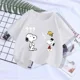 thumbnail image 4 of Camiseta de verano 2024 de Snoopy, camiseta de algodón para niño y niña, camiseta de Charlie Brown y Peanuts, camisetas de manga corta con dibujos animados para niños y niñas, 4 of 5