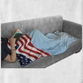 thumbnail image 5 of Labour Day Soft Flannel Fleece Throw Blanket, Waving Flag with Hand Drawn Wording in the Sky, Cozy Plush for Indoor and Outdoor Use, 50" x 70", Night Blue Vermilion, by Ambesonne, 5 of 5