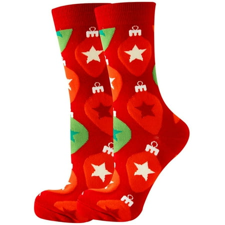 

Gureui Women Cute Novelty Christmas Socks Santa Elk Snowflake Candy Stripe Pattern Socks Winter Warm Holiday/Thanksgiving/ New Year Casual Funny Socks